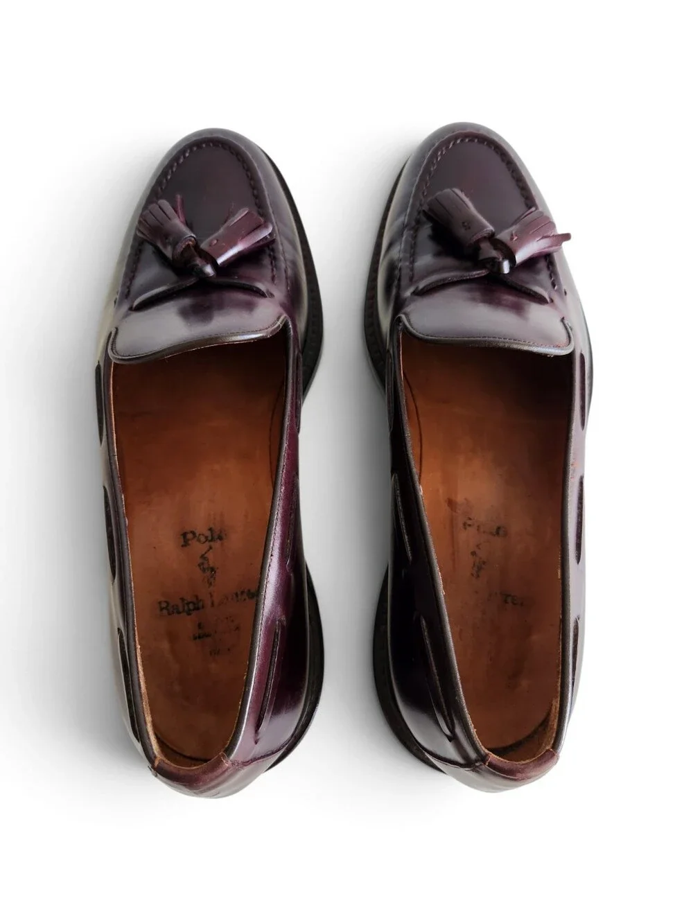 Polo Ralph Lauren Maestra Tassel Calfskin Loafer Sz 10 Cordovan Made in Italy